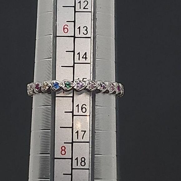 Rainbow‎ Heart Ring CZ Size 7 (NWOT) - Picture 2 of 3